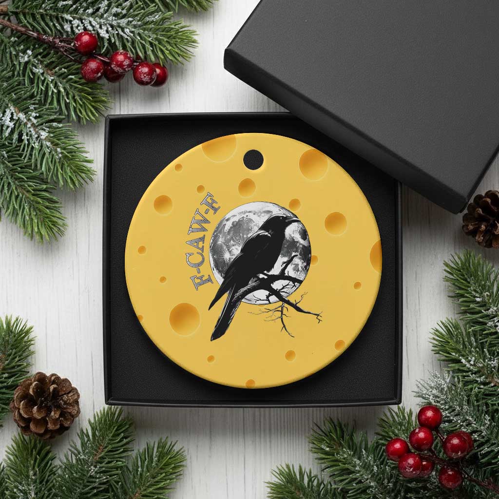 Funny F Caw F Ceramic Ornament Black Crow Moon Gothic Adult Humor TS11 1pc Yellow Cheese Print Your Wear