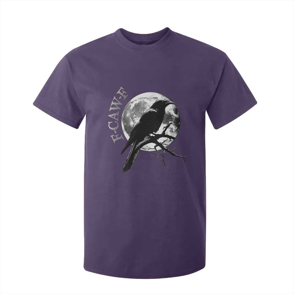Funny F Caw F T Shirt For Kid Black Crow Moon Gothic Adult Humor TS11 Purple Print Your Wear