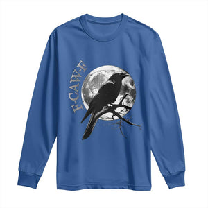 Funny F Caw F Long Sleeve Shirt Black Crow Moon Gothic Adult Humor TS11 Royal Blue Print Your Wear