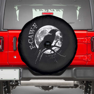 Funny F Caw F Spare Tire Cover Black Crow Moon Gothic Adult Humor TS11 Black Print Your Wear