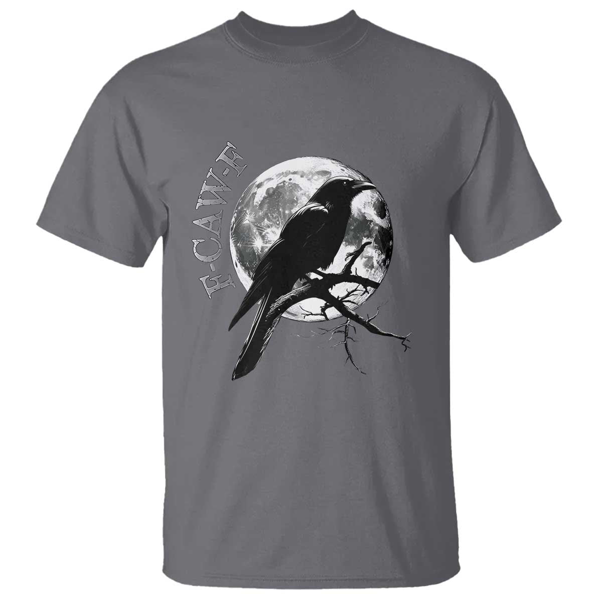 Funny F Caw F T Shirt Black Crow Moon Gothic Adult Humor TS11 Charcoal Print Your Wear