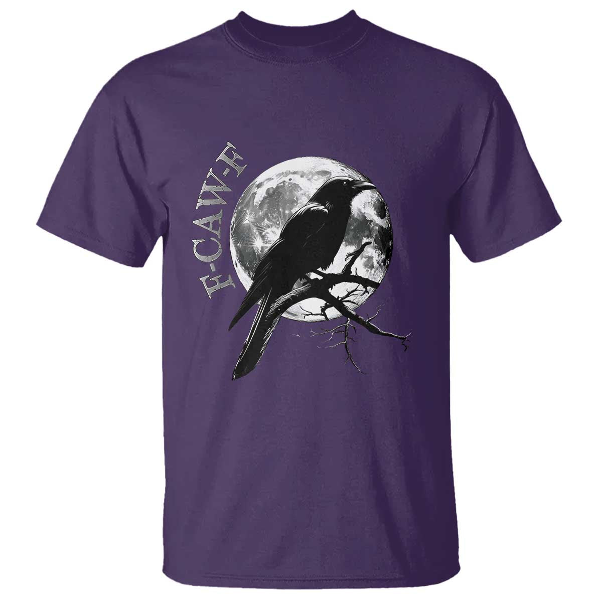 Funny F Caw F T Shirt Black Crow Moon Gothic Adult Humor TS11 Purple Print Your Wear