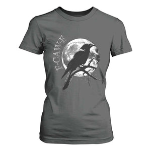 Funny F Caw F T Shirt For Women Black Crow Moon Gothic Adult Humor TS11 Dark Heather Print Your Wear