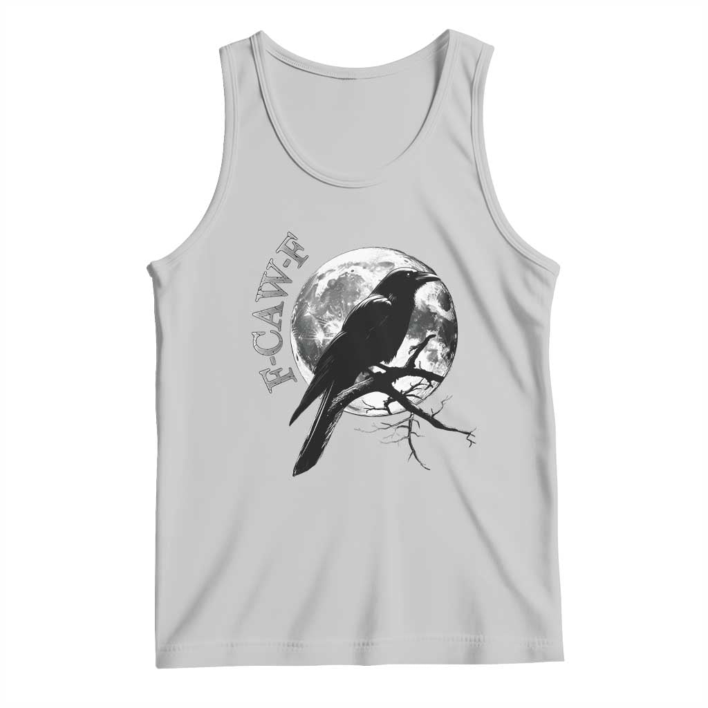 Funny F Caw F Tank Top Black Crow Moon Gothic Adult Humor TS11 Ash Print Your Wear