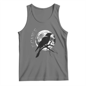 Funny F Caw F Tank Top Black Crow Moon Gothic Adult Humor TS11 Black Heather Print Your Wear