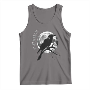 Funny F Caw F Tank Top Black Crow Moon Gothic Adult Humor TS11 Deep Heather Print Your Wear