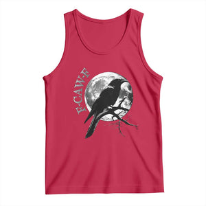 Funny F Caw F Tank Top Black Crow Moon Gothic Adult Humor TS11 Red Print Your Wear