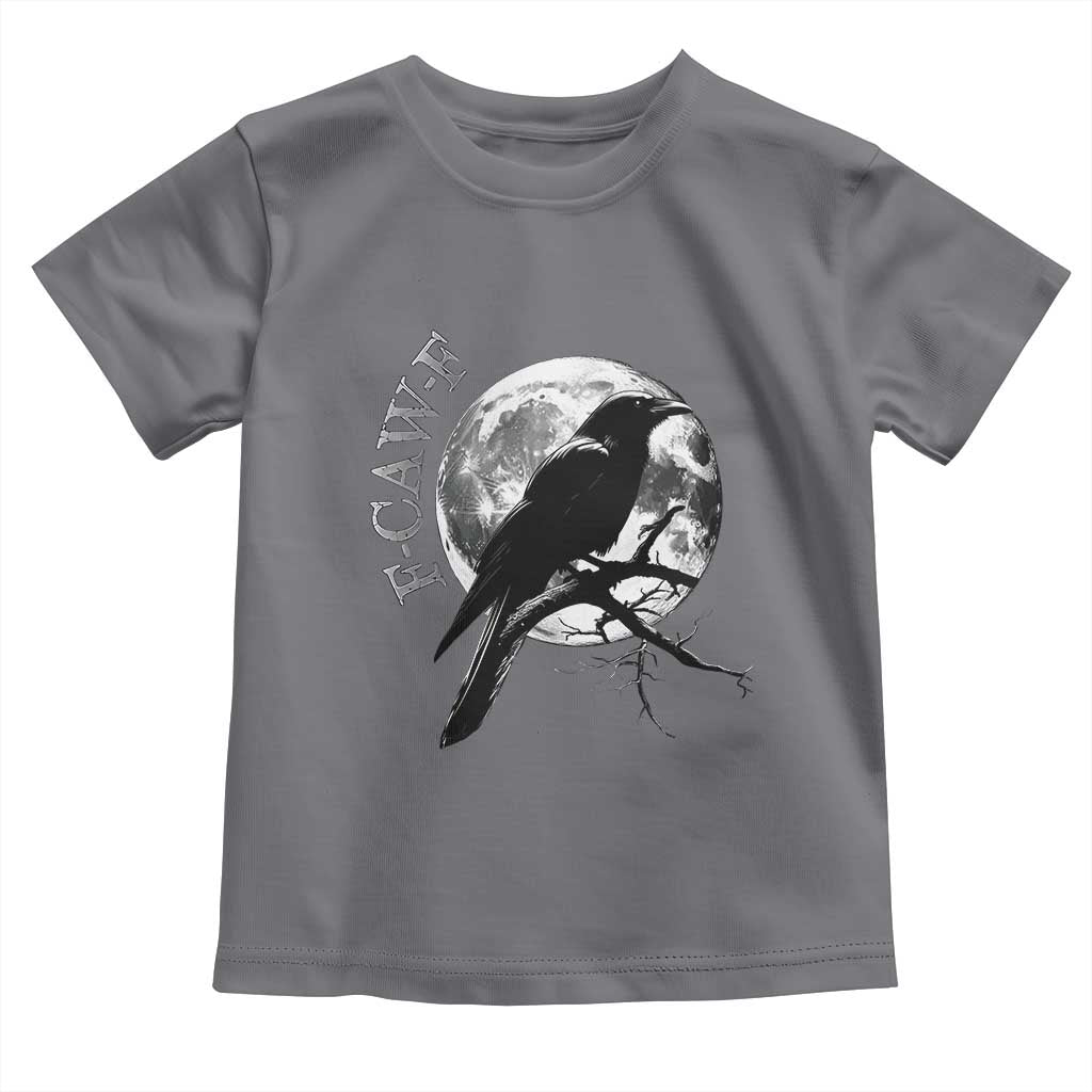 Funny F Caw F Toddler T Shirt Black Crow Moon Gothic Adult Humor TS11 Charcoal Print Your Wear