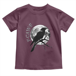Funny F Caw F Toddler T Shirt Black Crow Moon Gothic Adult Humor TS11 Maroon Print Your Wear