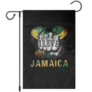 Jamaica One Love Garden Flag Rasta Reggae Punching Hand Jamaican Flag TS11 Black Print Your Wear