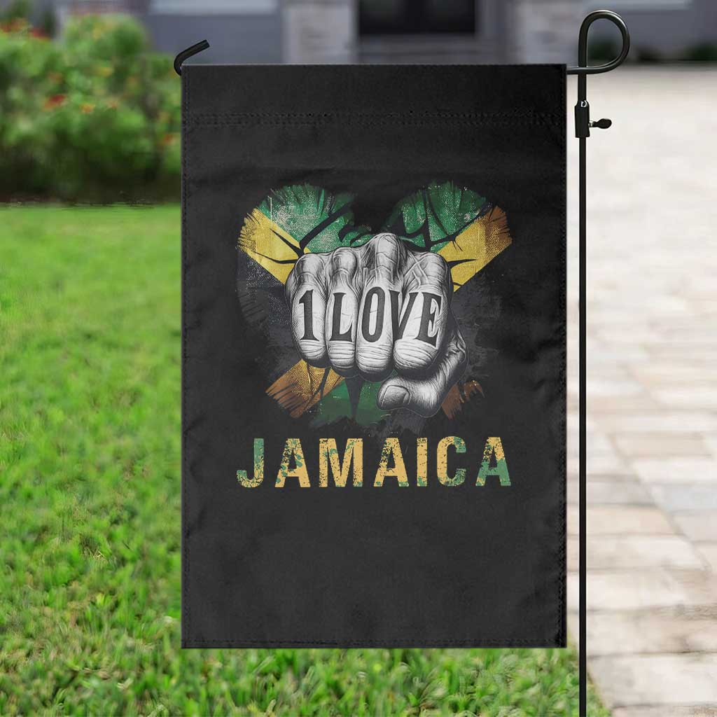 Jamaica One Love Garden Flag Rasta Reggae Punching Hand Jamaican Flag TS11 Print Your Wear