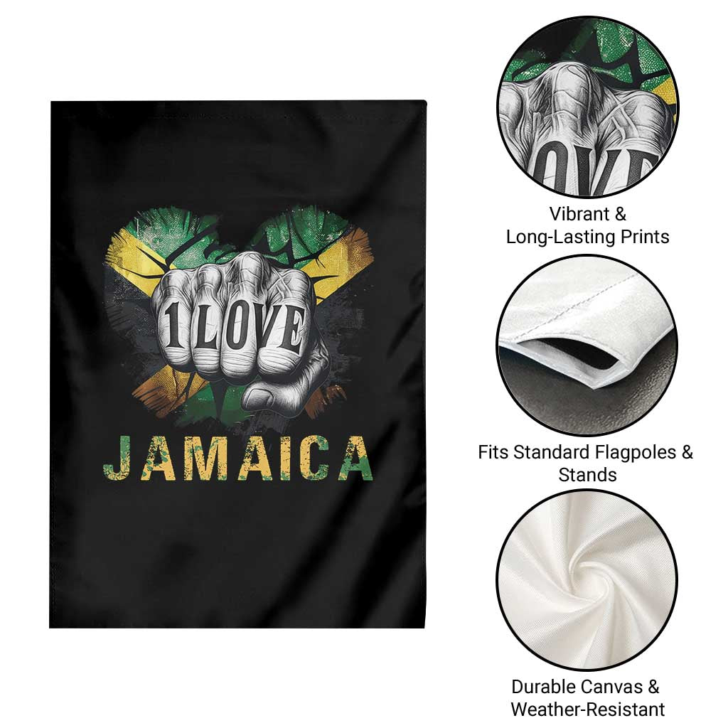 Jamaica One Love Garden Flag Rasta Reggae Punching Hand Jamaican Flag TS11 Print Your Wear