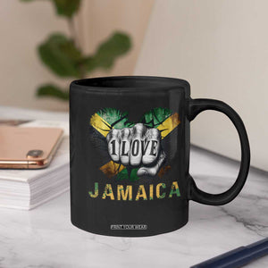 Jamaica One Love Coffee Mug Rasta Reggae Punching Hand Jamaican Flag TS11 Print Your Wear