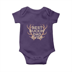 Funny Best Buckin Dad Ever Baby Onesie Deer Hunting Father's Day TS11 Purple Print Your Wear
