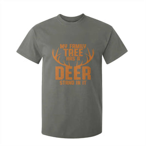Funny My Family Tree Has A Deer Stand In It T Shirt For Kid Deer Hunting TS11 Military Green Print Your Wear