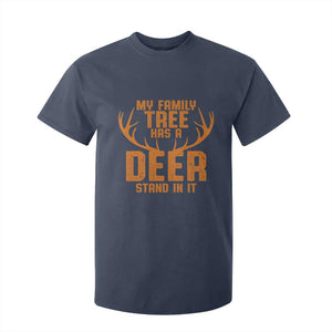 Funny My Family Tree Has A Deer Stand In It T Shirt For Kid Deer Hunting TS11 Navy Print Your Wear