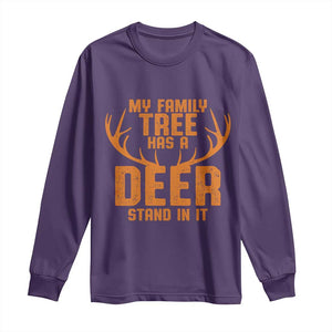 Funny My Family Tree Has A Deer Stand In It Long Sleeve Shirt Deer Hunting TS11 Purple Print Your Wear