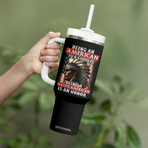 Being An American Is A Choice Being A Native American Is An Honor Tumbler With Handle USA Flag TS11 Print Your Wear