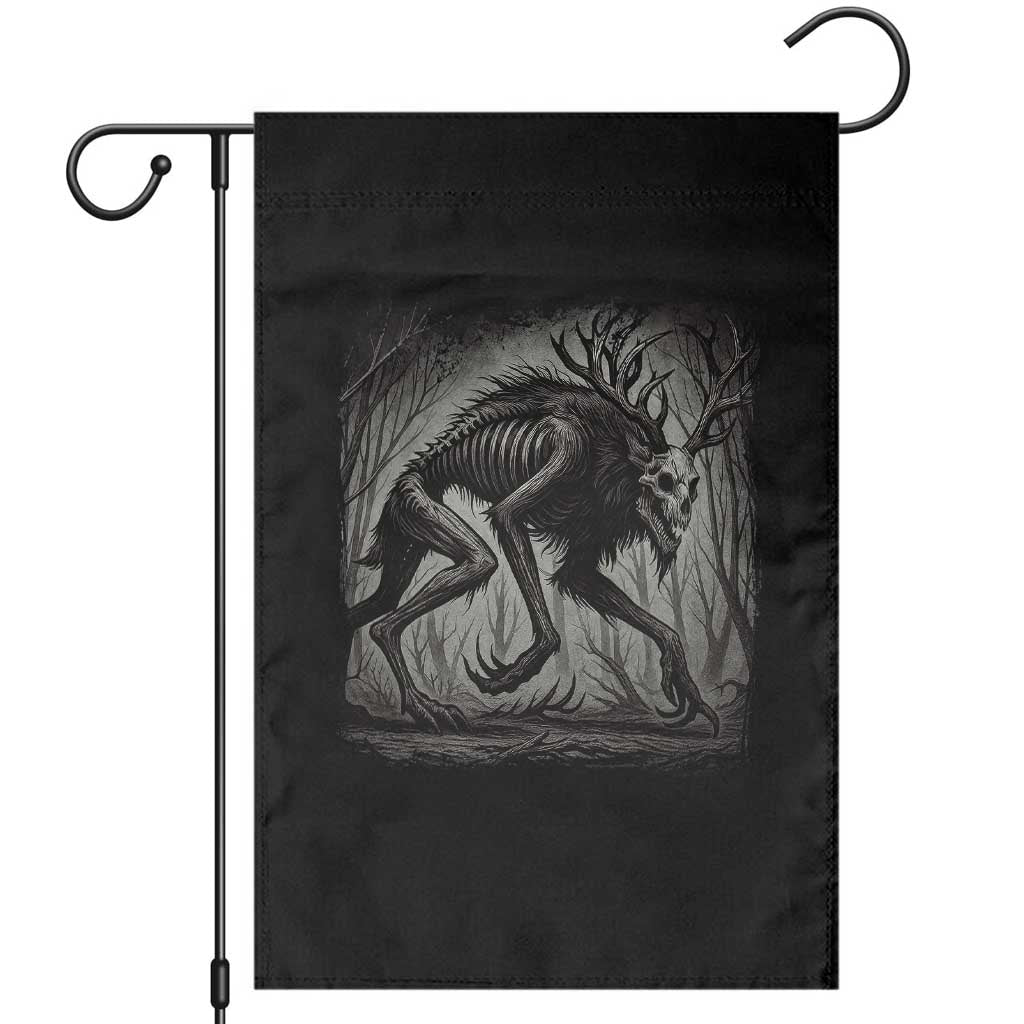 Wendigo Monster Garden Flag Skinwalker Night Stroll Cryptid Dark Forest TS11 Black Print Your Wear