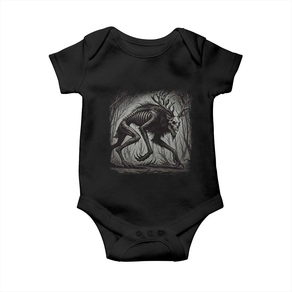 Wendigo Monster Baby Onesie Skinwalker Night Stroll Cryptid Dark Forest TS11 Black Print Your Wear
