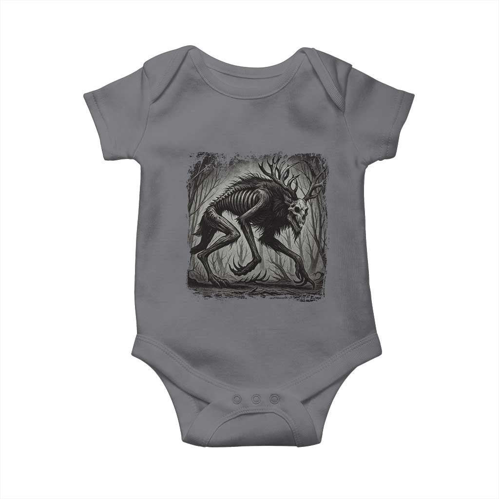 Wendigo Monster Baby Onesie Skinwalker Night Stroll Cryptid Dark Forest TS11 Charcoal Print Your Wear