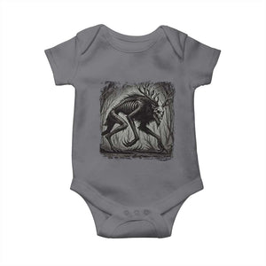 Wendigo Monster Baby Onesie Skinwalker Night Stroll Cryptid Dark Forest TS11 Charcoal Print Your Wear
