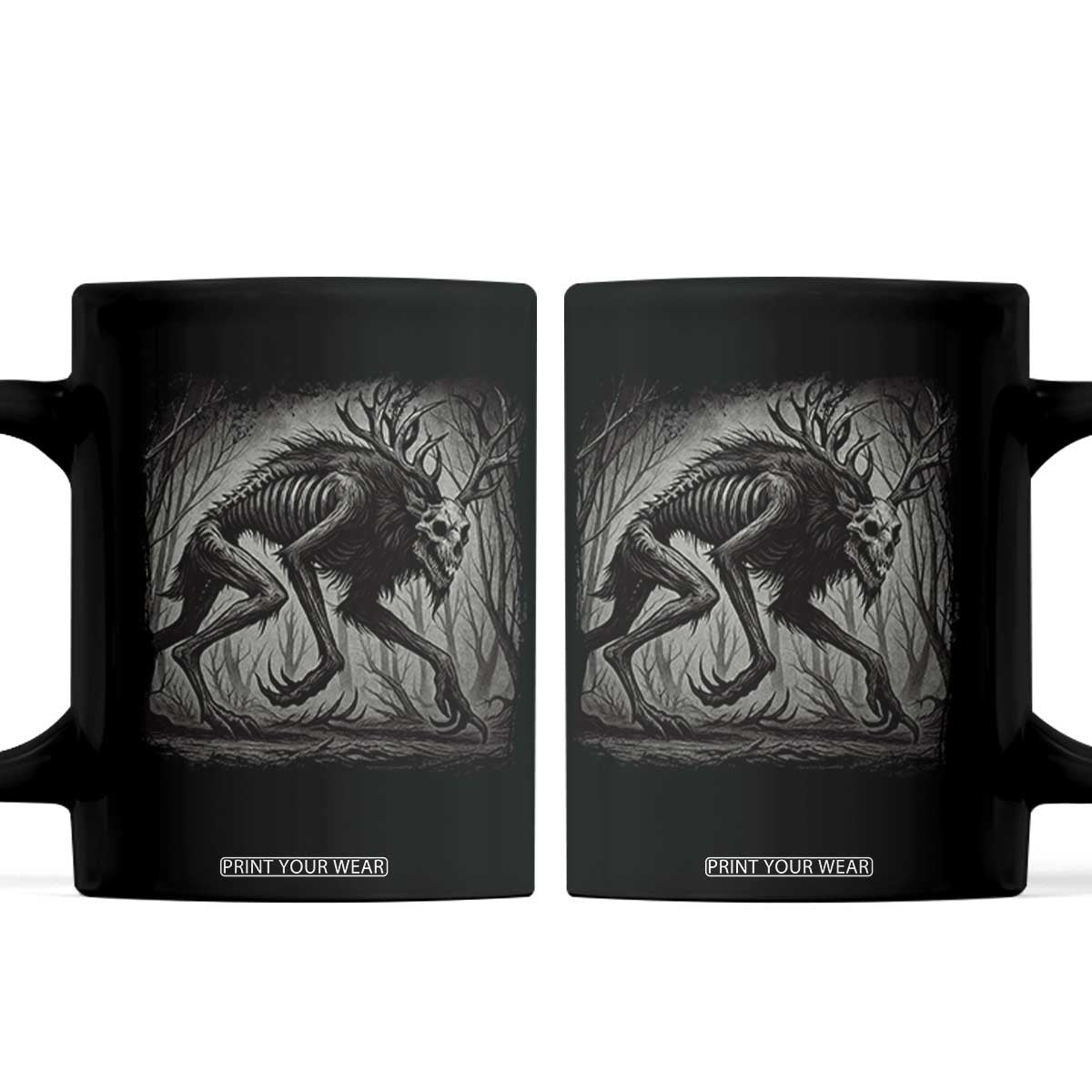 Wendigo Monster Coffee Mug Skinwalker Night Stroll Cryptid Dark Forest TS11 Black Print Your Wear