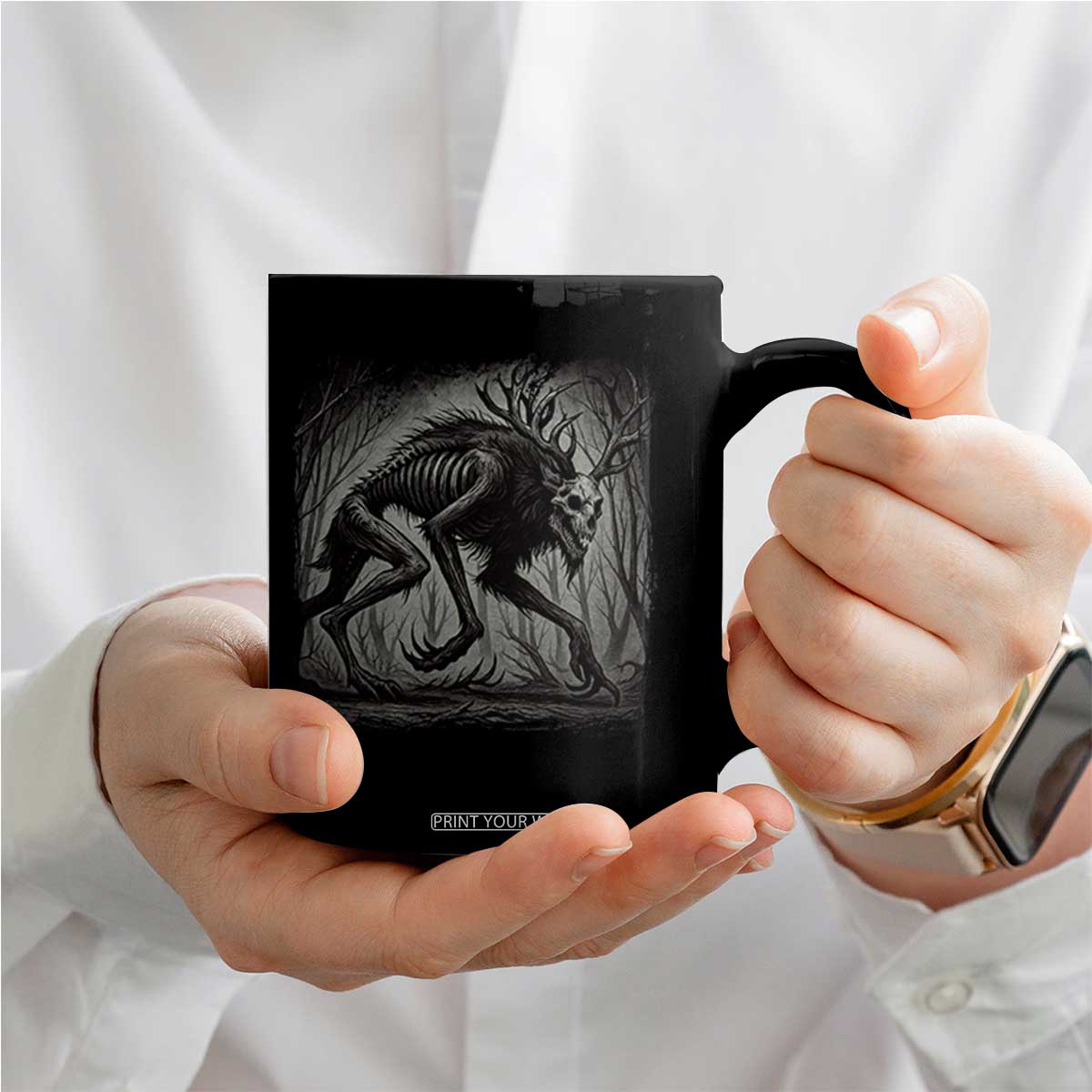 Wendigo Monster Coffee Mug Skinwalker Night Stroll Cryptid Dark Forest TS11 Print Your Wear