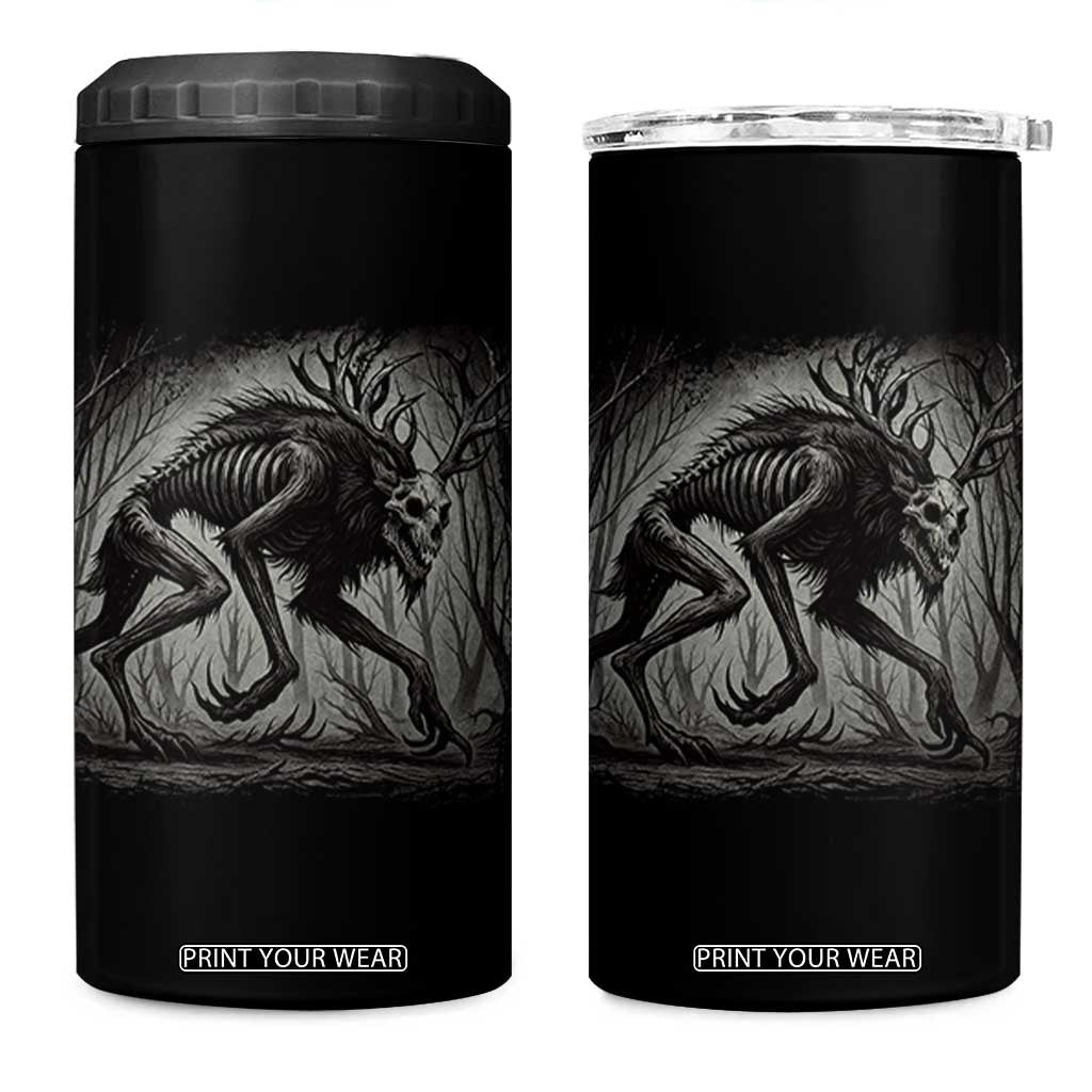 Wendigo Monster 4 in 1 Can Cooler Tumbler Skinwalker Night Stroll Cryptid Dark Forest TS11 One Size: 16 oz Black Print Your Wear
