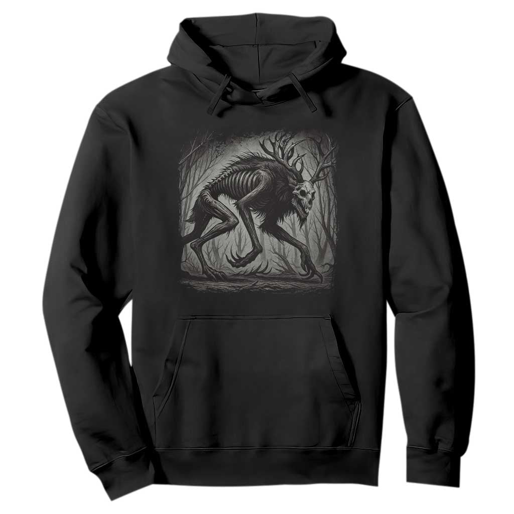 Wendigo Monster Hoodie Skinwalker Night Stroll Cryptid Dark Forest TS11 Black Print Your Wear
