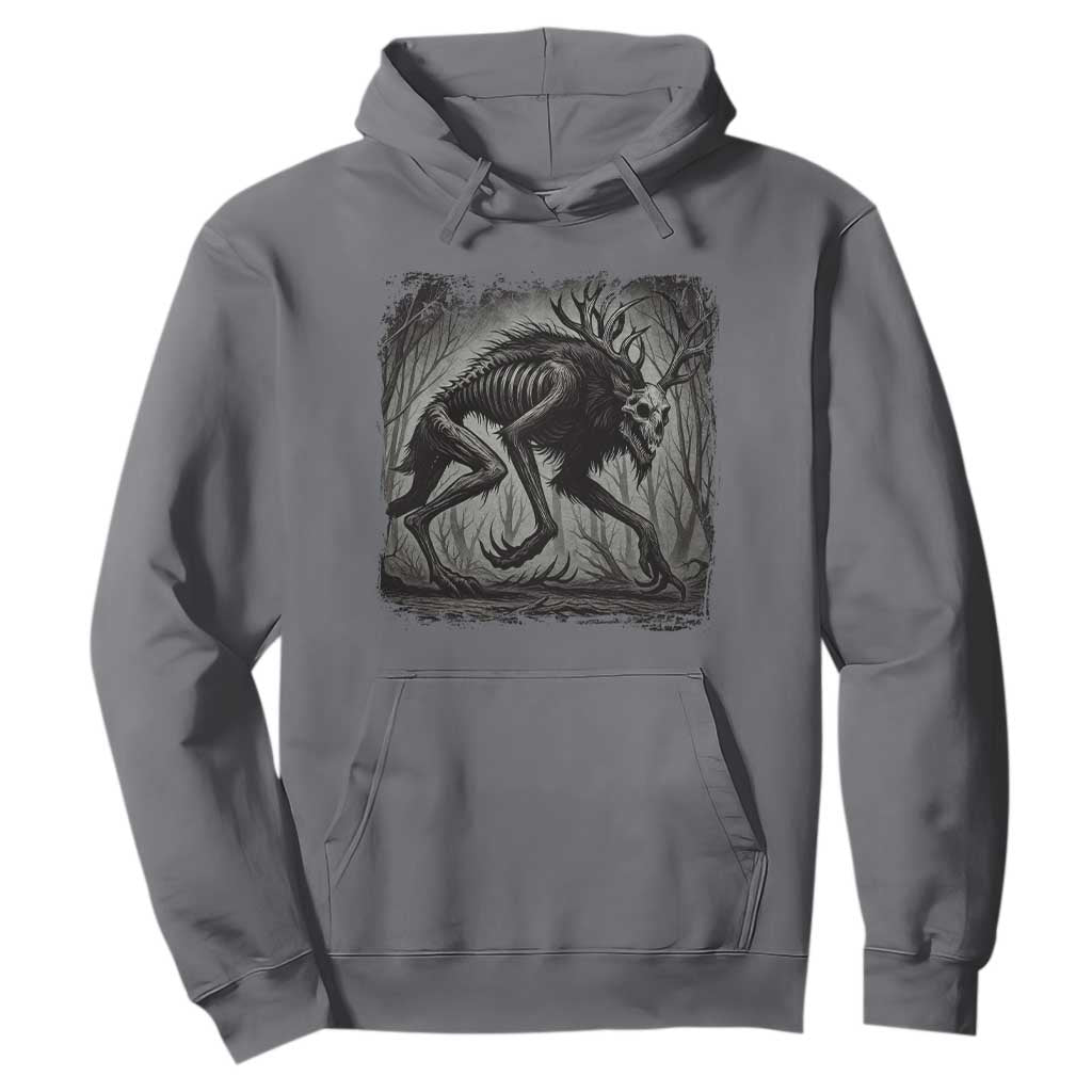 Wendigo Monster Hoodie Skinwalker Night Stroll Cryptid Dark Forest TS11 Charcoal Print Your Wear