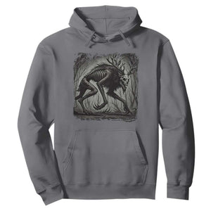 Wendigo Monster Hoodie Skinwalker Night Stroll Cryptid Dark Forest TS11 Charcoal Print Your Wear