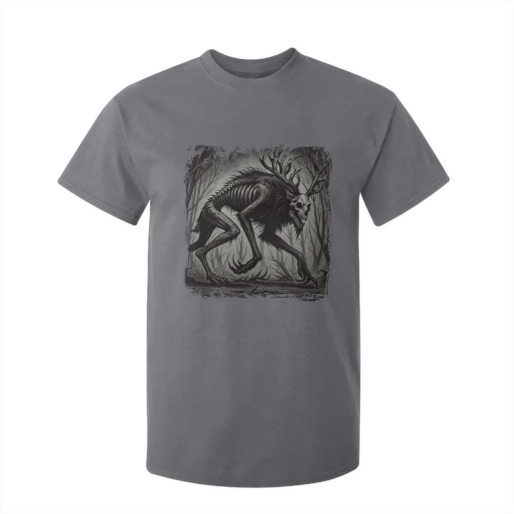 Wendigo Monster T Shirt For Kid Skinwalker Night Stroll Cryptid Dark Forest TS11 Charcoal Print Your Wear