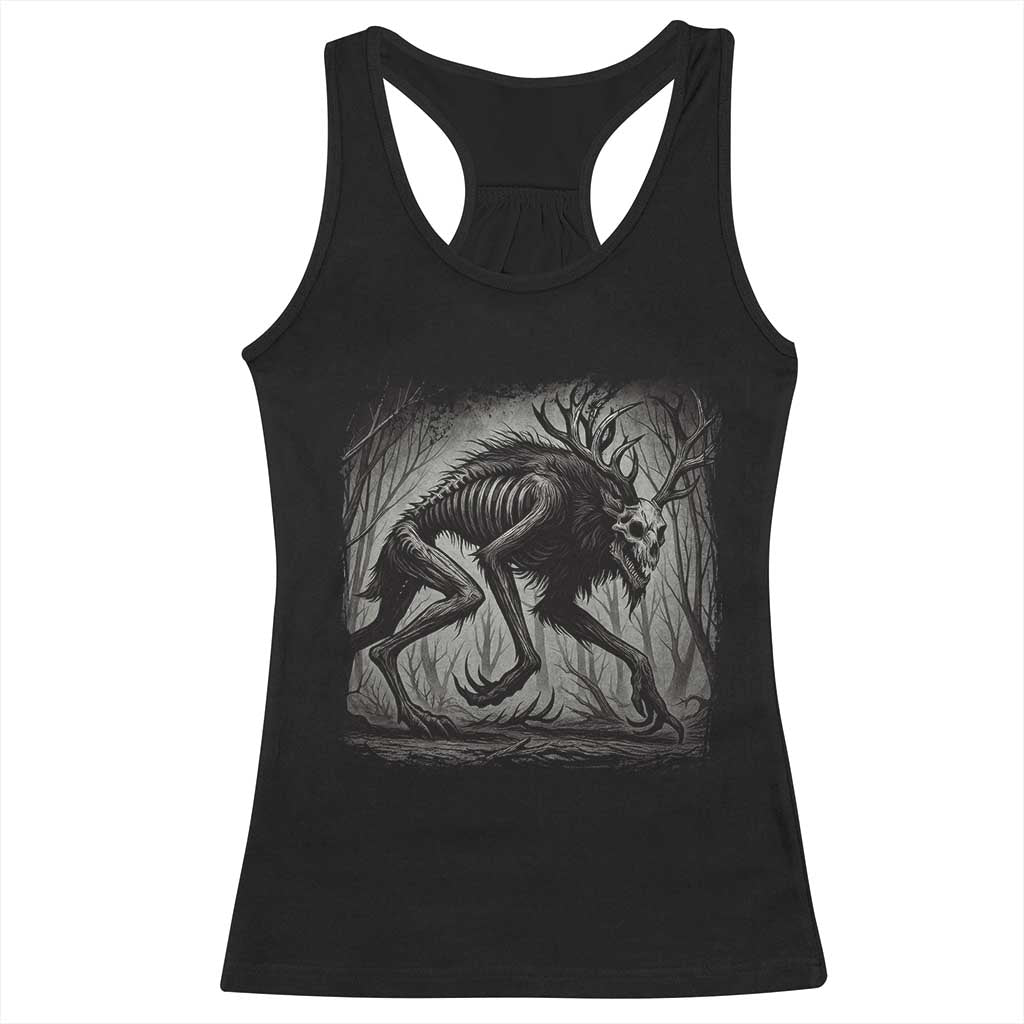 Wendigo Monster Racerback Tank Top Skinwalker Night Stroll Cryptid Dark Forest TS11 Black Print Your Wear