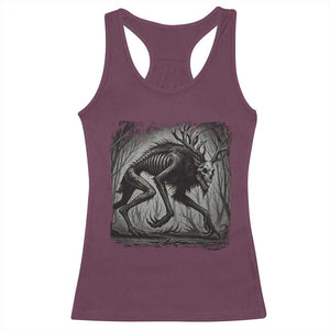 Wendigo Monster Racerback Tank Top Skinwalker Night Stroll Cryptid Dark Forest TS11 Maroon Print Your Wear