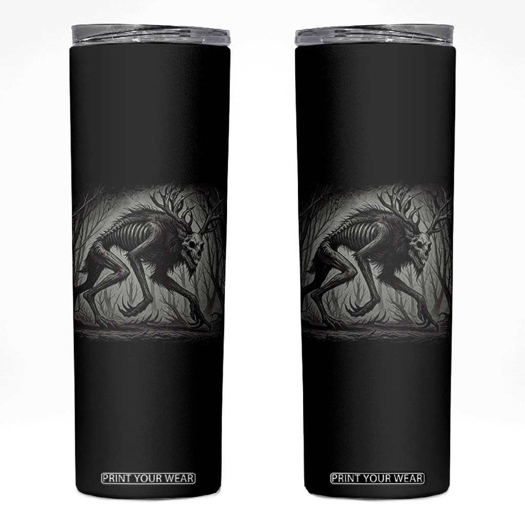 Wendigo Monster Skinny Tumbler Skinwalker Night Stroll Cryptid Dark Forest TS11 Black Print Your Wear