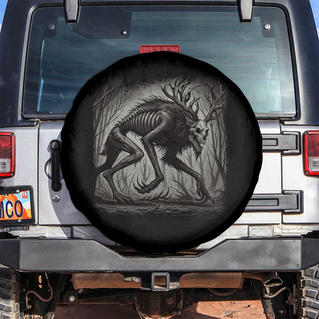 Wendigo Monster Spare Tire Cover Skinwalker Night Stroll Cryptid Dark Forest TS11 No hole Black Print Your Wear