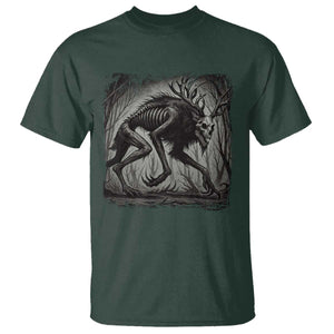 Wendigo Monster T Shirt Skinwalker Night Stroll Cryptid Dark Forest TS11 Dark Forest Green Print Your Wear