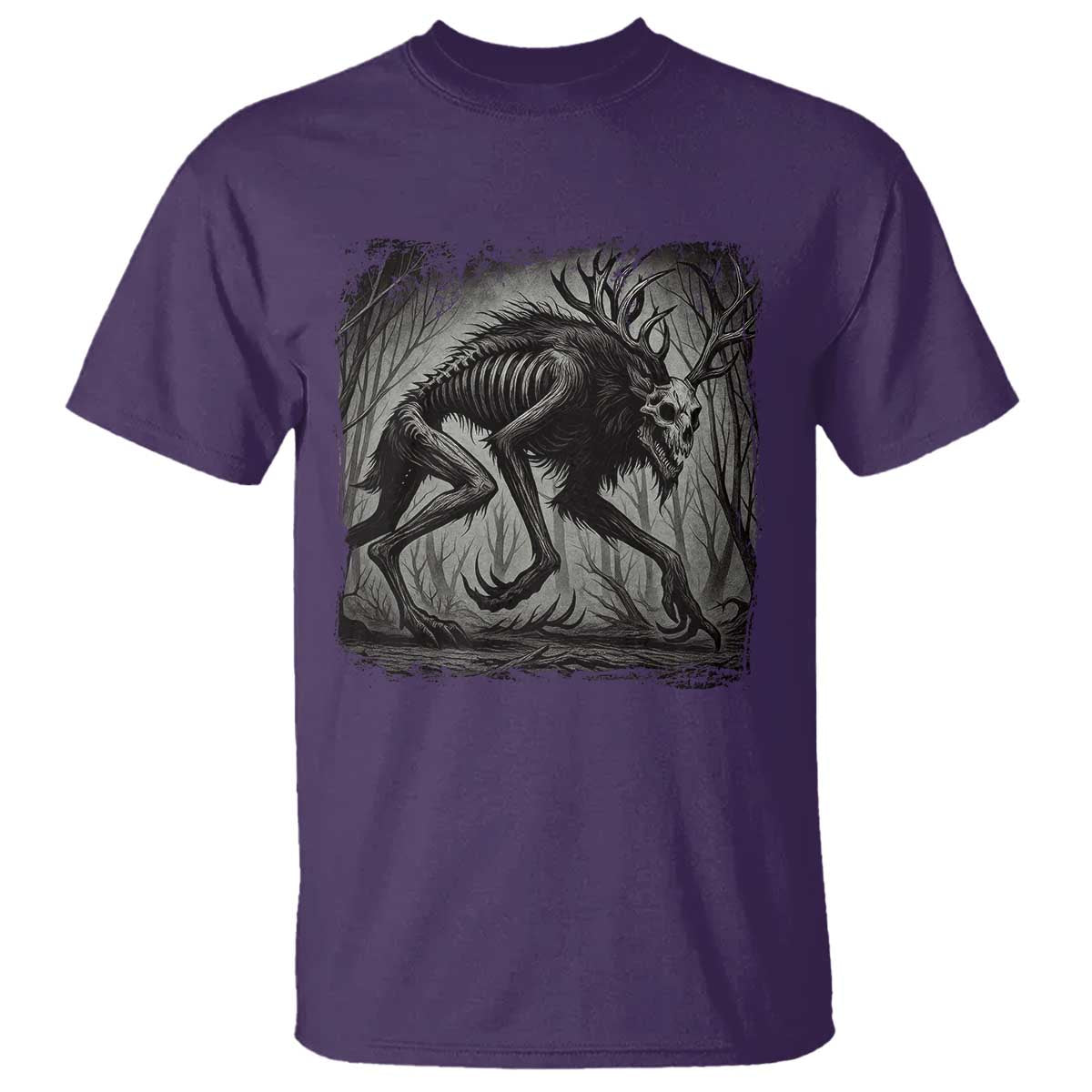 Wendigo Monster T Shirt Skinwalker Night Stroll Cryptid Dark Forest TS11 Purple Print Your Wear