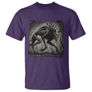 Wendigo Monster T Shirt Skinwalker Night Stroll Cryptid Dark Forest TS11 Purple Print Your Wear