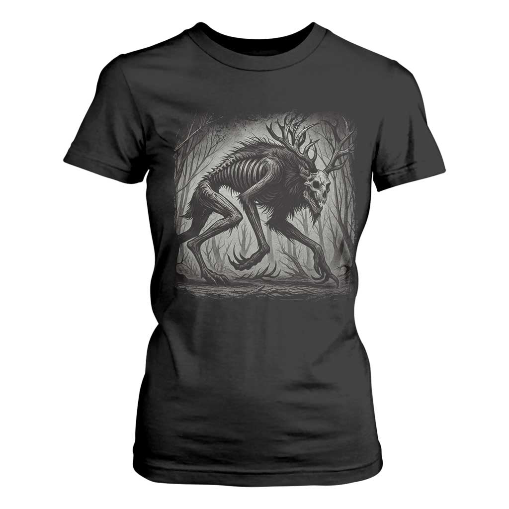 Wendigo Monster T Shirt For Women Skinwalker Night Stroll Cryptid Dark Forest TS11 Black Print Your Wear