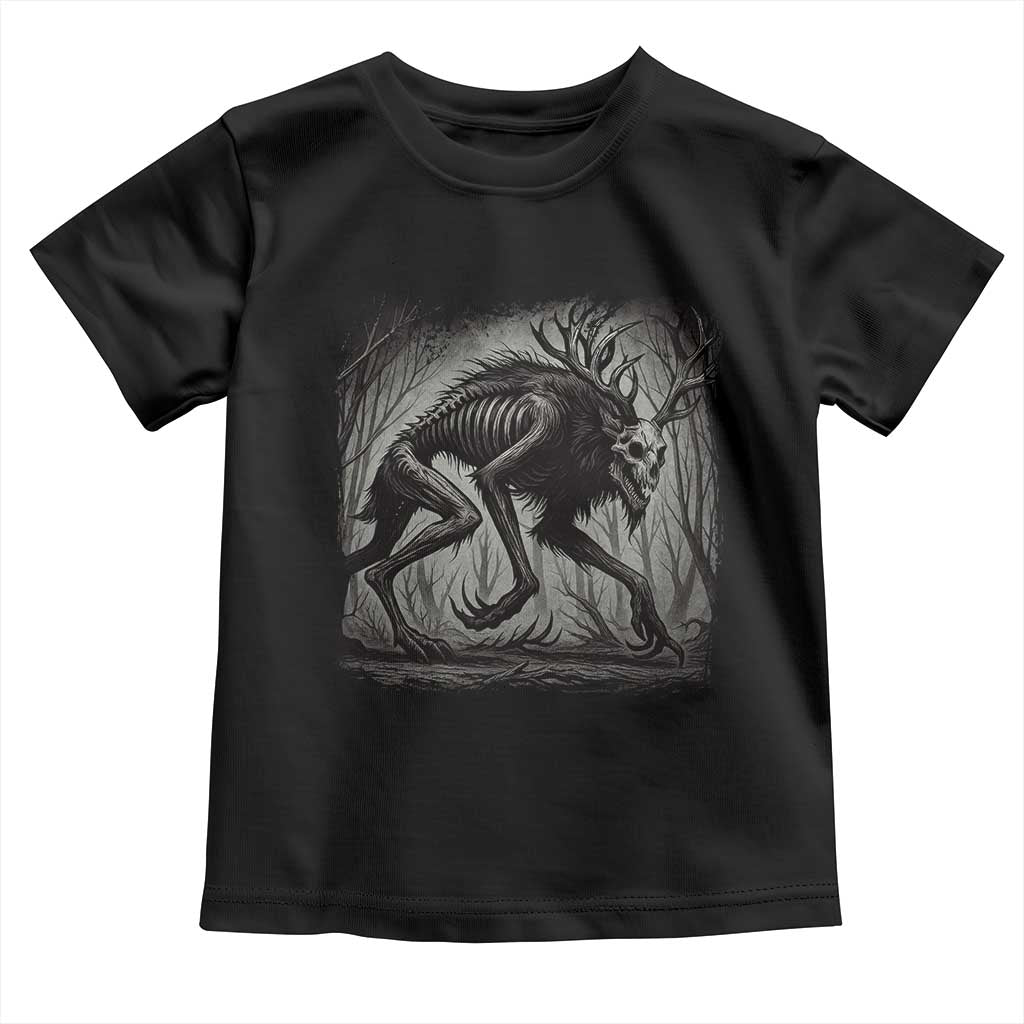 Wendigo Monster Toddler T Shirt Skinwalker Night Stroll Cryptid Dark Forest TS11 Black Print Your Wear