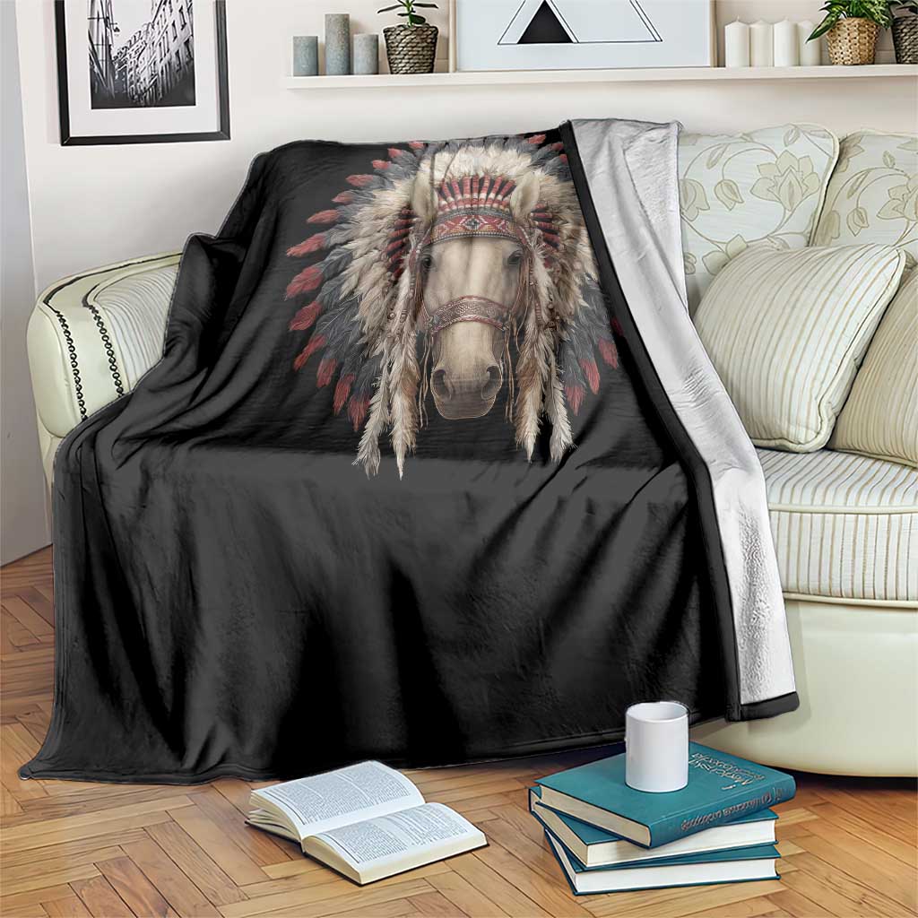Horse Native American Indigenous Heritage War Bonnet Throw Blanket TS11 Print Your Wear