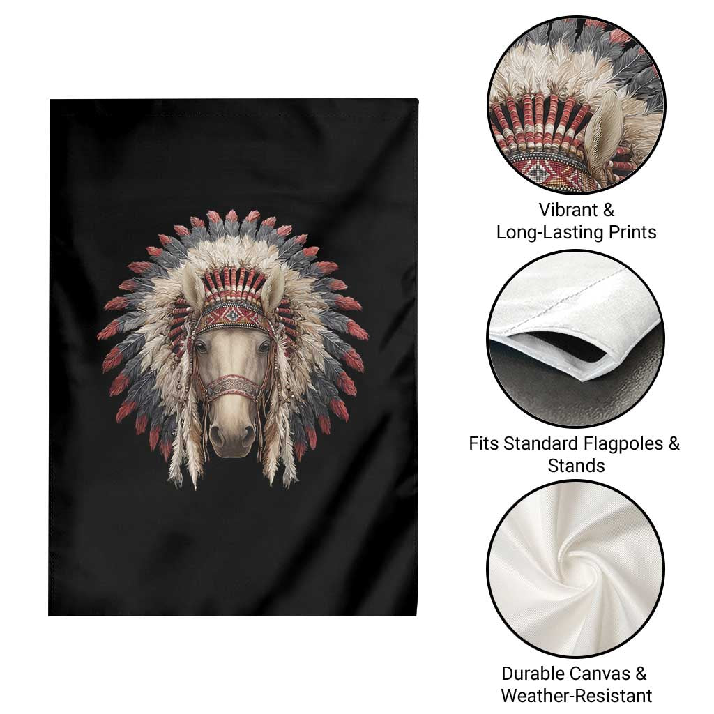 Horse Native American Indigenous Heritage War Bonnet Garden Flag TS11 Print Your Wear