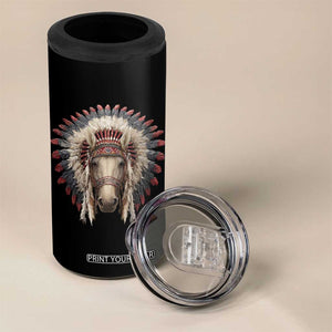 Horse Native American Indigenous Heritage War Bonnet 4 in 1 Can Cooler Tumbler TS11 Print Your Wear