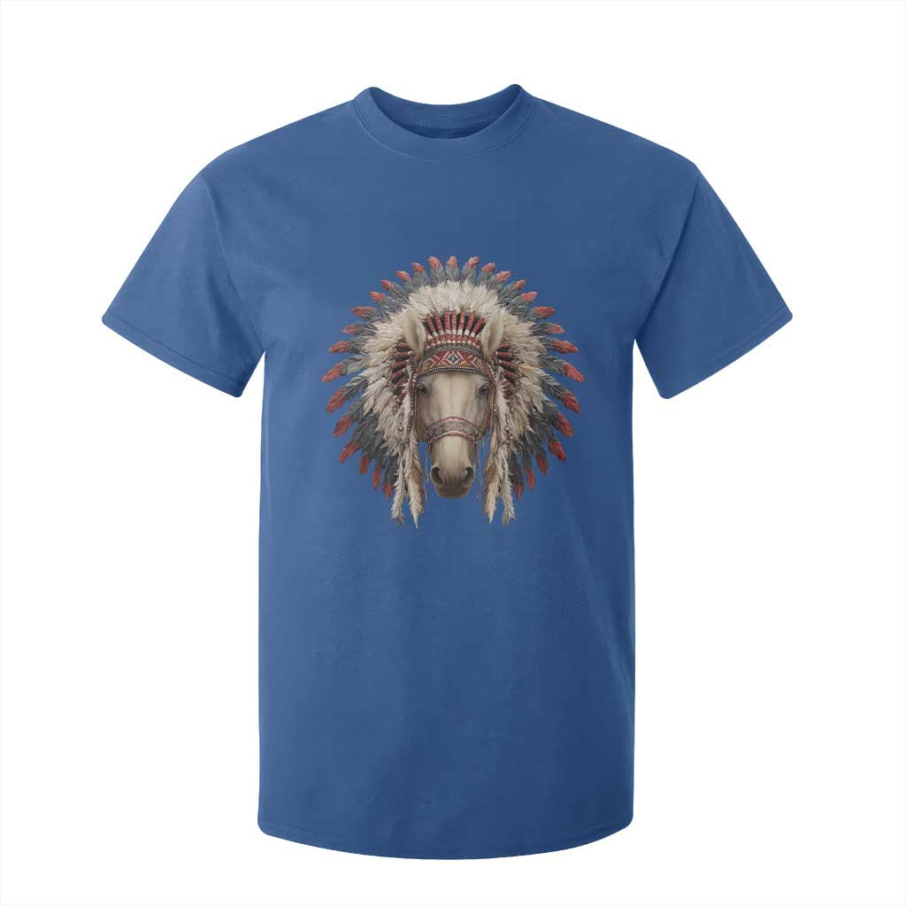 Horse Native American Indigenous Heritage War Bonnet T Shirt For Kid TS11 Royal Blue Print Your Wear