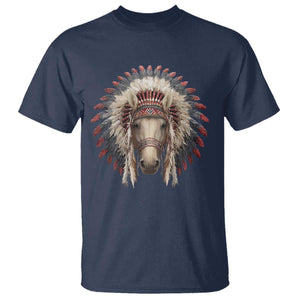 Horse Native American Indigenous Heritage War Bonnet T Shirt TS11 Navy Print Your Wear