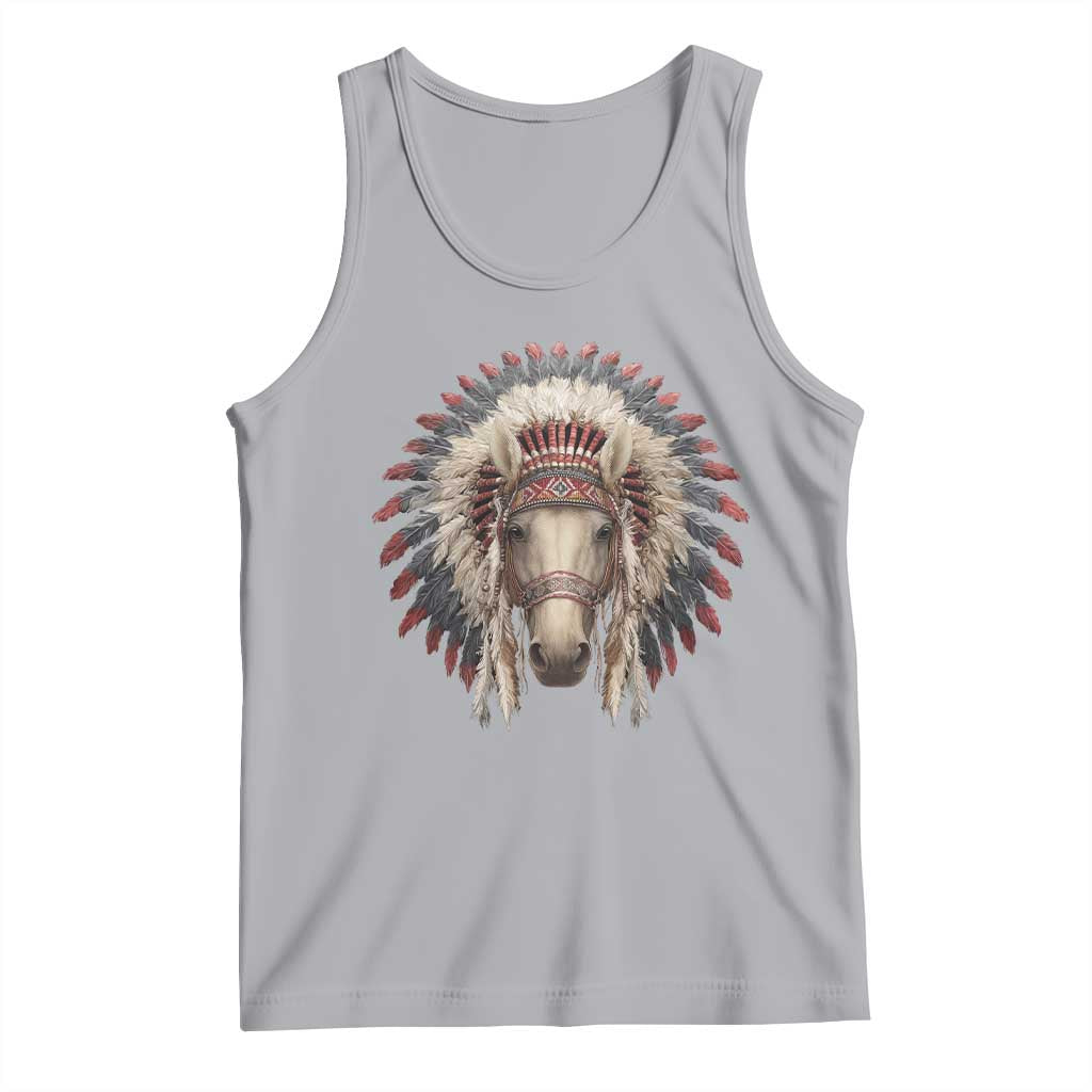 Horse Native American Indigenous Heritage War Bonnet Tank Top TS11 Athletic Heather Print Your Wear