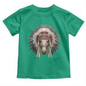 Horse Native American Indigenous Heritage War Bonnet Toddler T Shirt TS11 Irish Green Print Your Wear