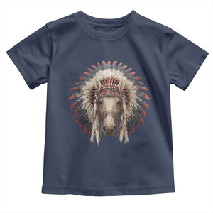 Horse Native American Indigenous Heritage War Bonnet Toddler T Shirt TS11 Navy Print Your Wear